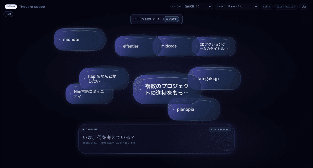 思考を書き溜めてオリジナルDBポータルを実現する『UrThink』